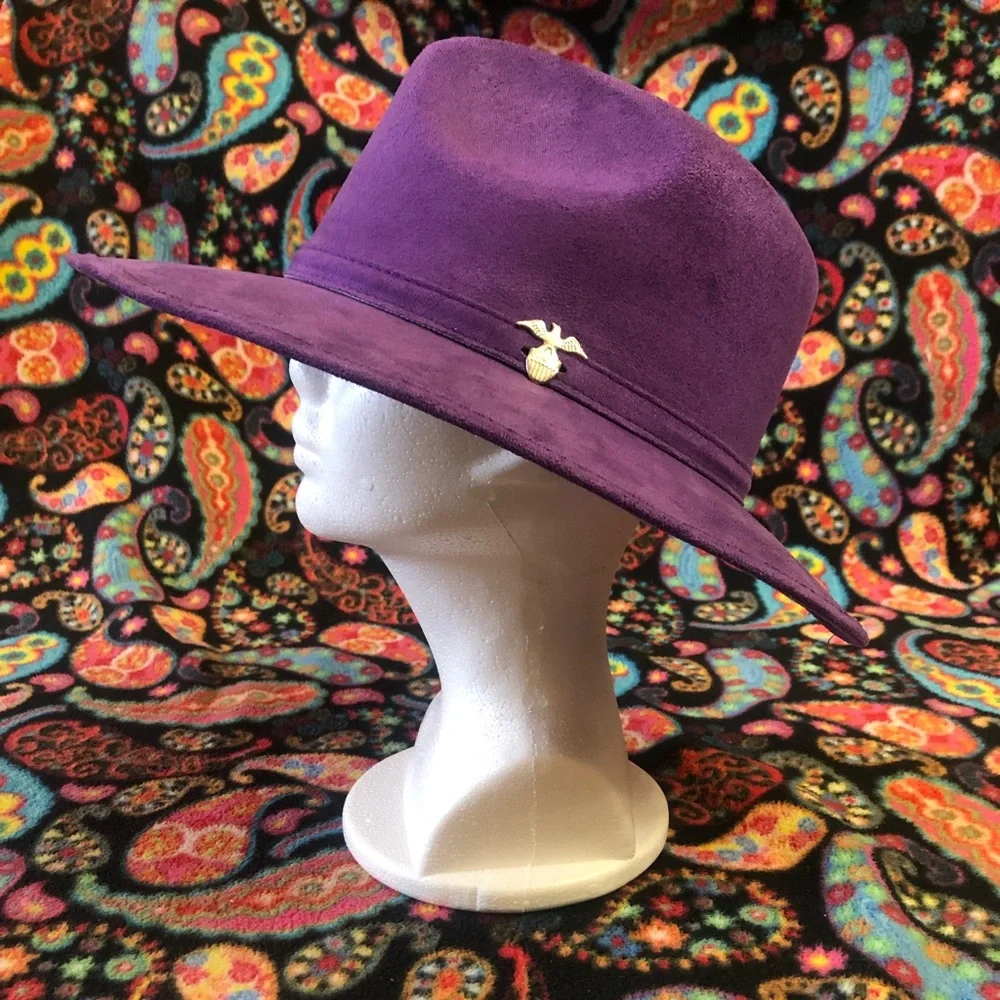 Purple Suede Hat - Picture 1 of 7
